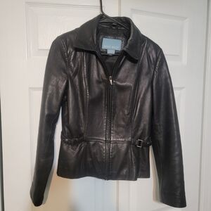 Nine West Women's Dark Leather Jacket